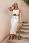 Button-Up Linen Maxi Dress