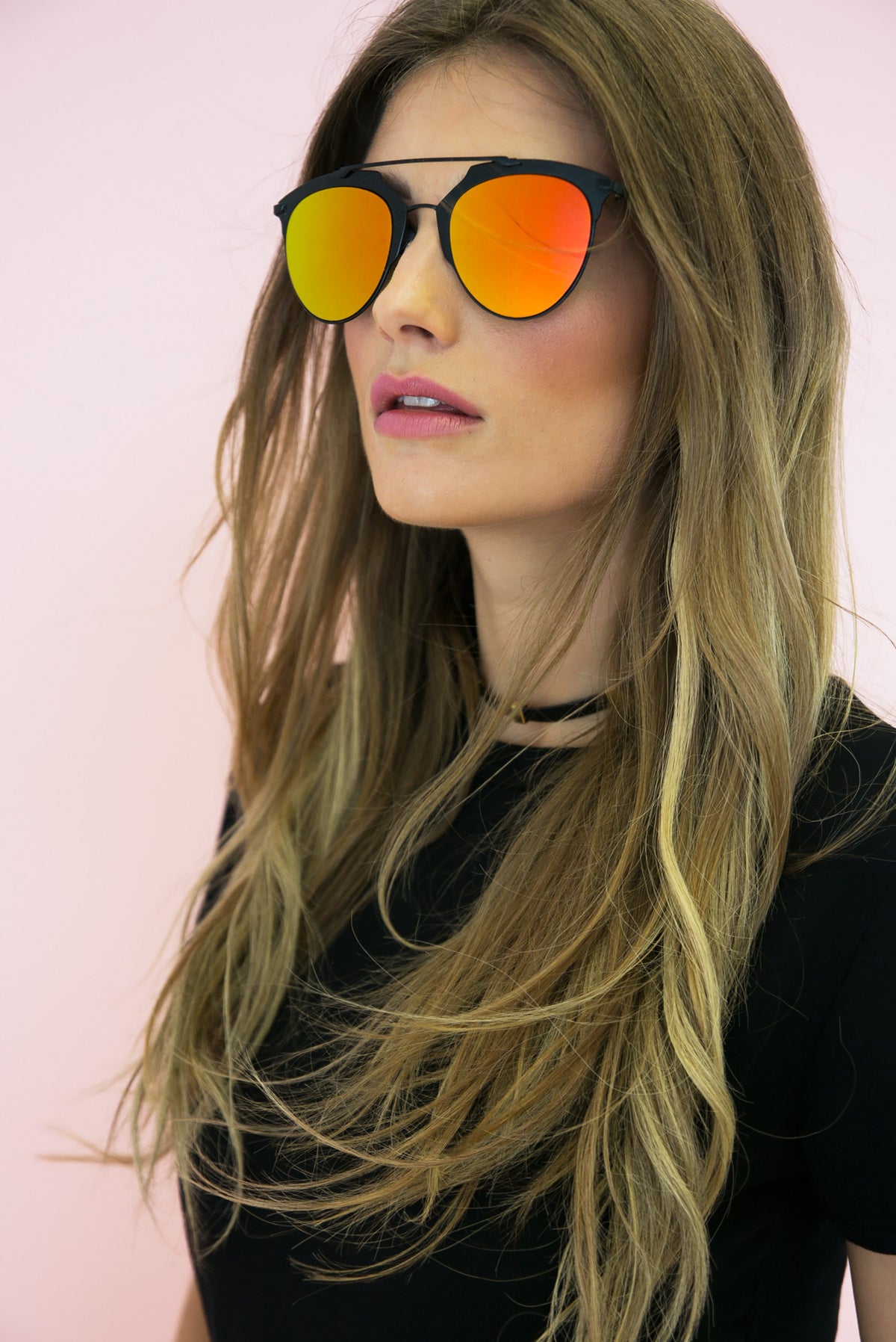 Skylar Reflective Sunglasses - Black/Orange - Haute & Rebellious