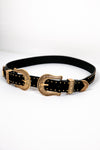 Double Buckle Belt - Black