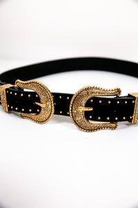 Double Buckle Belt - Black