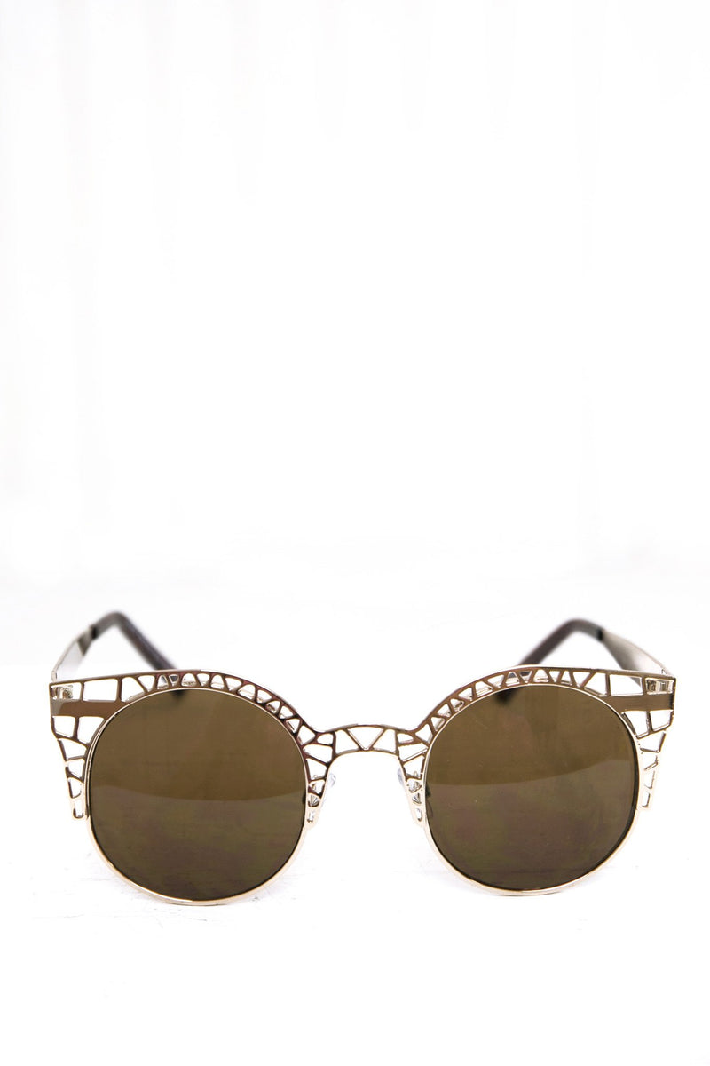 Celina Cutout Shades - Gold/Green Tint - Haute & Rebellious