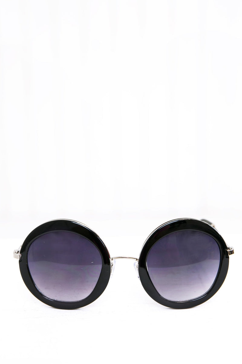 Gia Circle Shades - Black/Silver - Haute & Rebellious