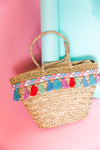 Pom-Pom Fringe Straw Beach Tote - Haute & Rebellious