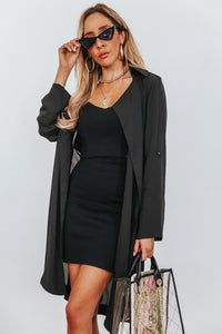 High-Waisted Pencil Skirt - Black