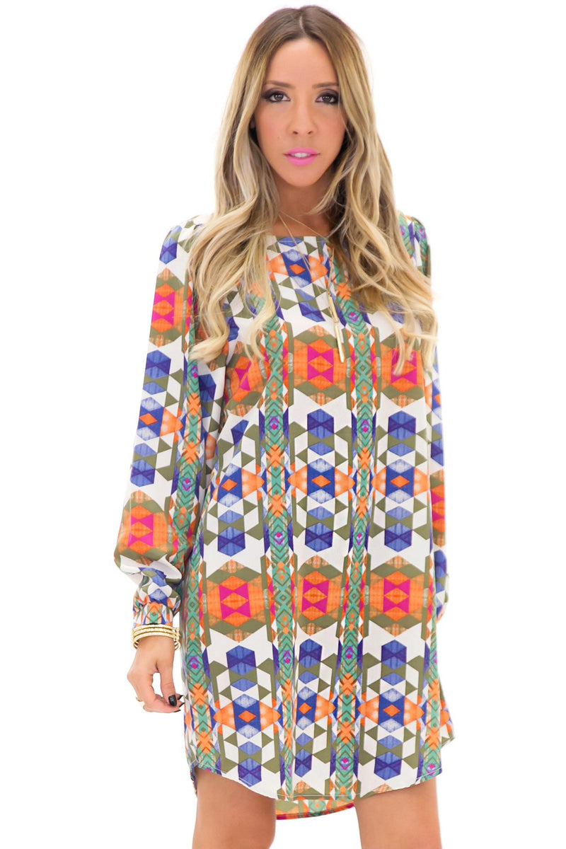 MIDORI TEXTILE PRINT SHIFT DRESS - Haute & Rebellious