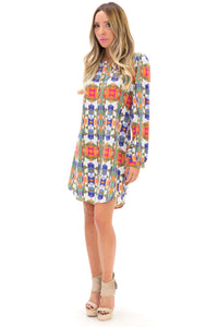 MIDORI TEXTILE PRINT SHIFT DRESS - Haute & Rebellious