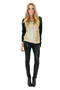 BRINLEY SEQUIN CONTRAST SWEATSHIRT - Haute & Rebellious