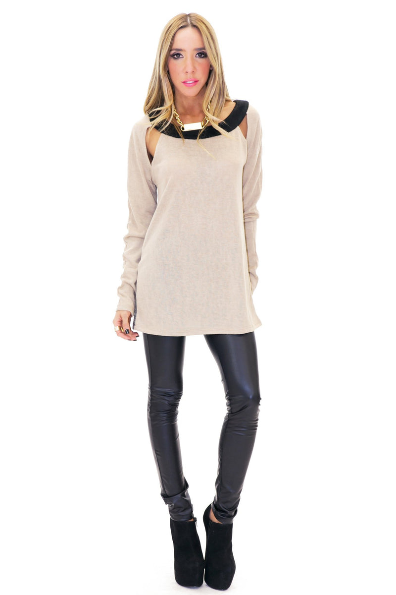 HAYWORTH CUTOUT SWEATER - Haute & Rebellious