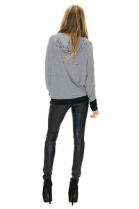 BLAINE STRIPED HOODED SWEATSHIRT TOP - Haute & Rebellious