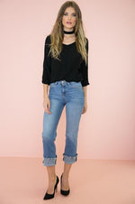 The Neck Tie Blouse - Black