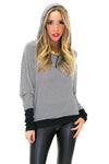 BLAINE STRIPED HOODED SWEATSHIRT TOP - Haute & Rebellious