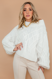 Cable Knit Sweater - Cream