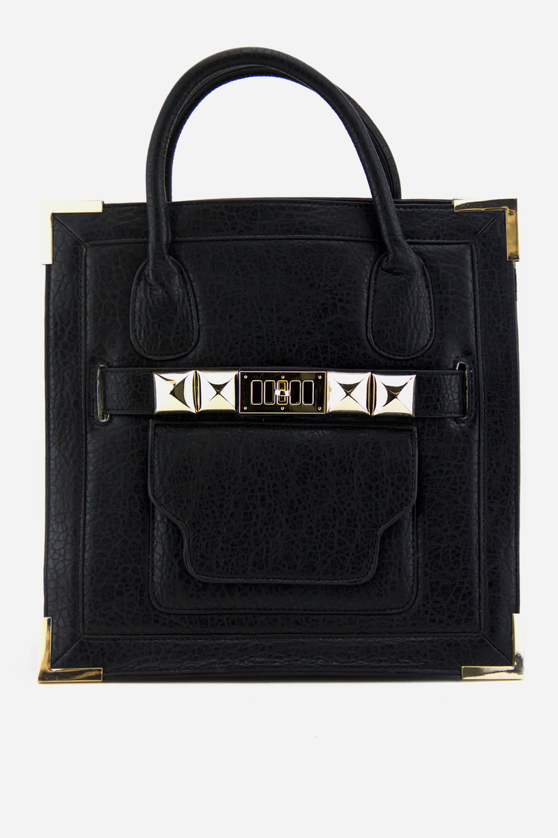 RENZO SQUARE HANDLE TOTE - Haute & Rebellious