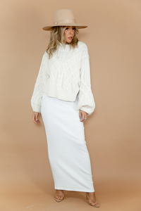 So You Stretch Ribbed Maxi - White