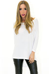 THERMAL KNIT LONG SLEEVE TOP - White - Haute & Rebellious