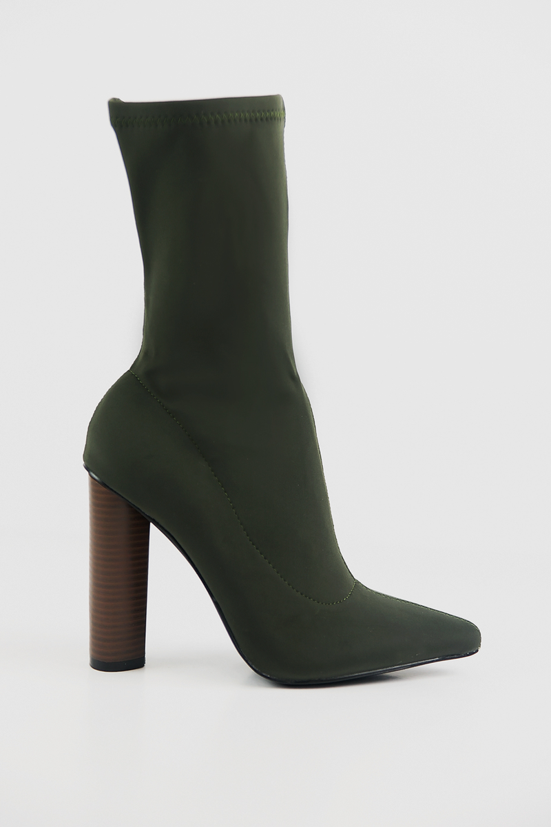 Walk The Talk Sock Booties - Olive - Haute & Rebellious