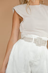 Shoulder padded Bodysuit - Ivory