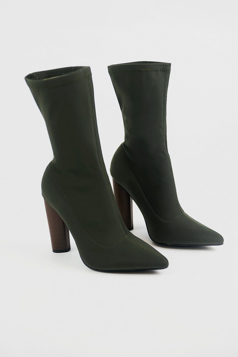 Walk The Talk Sock Booties Olive Haute Rebellious