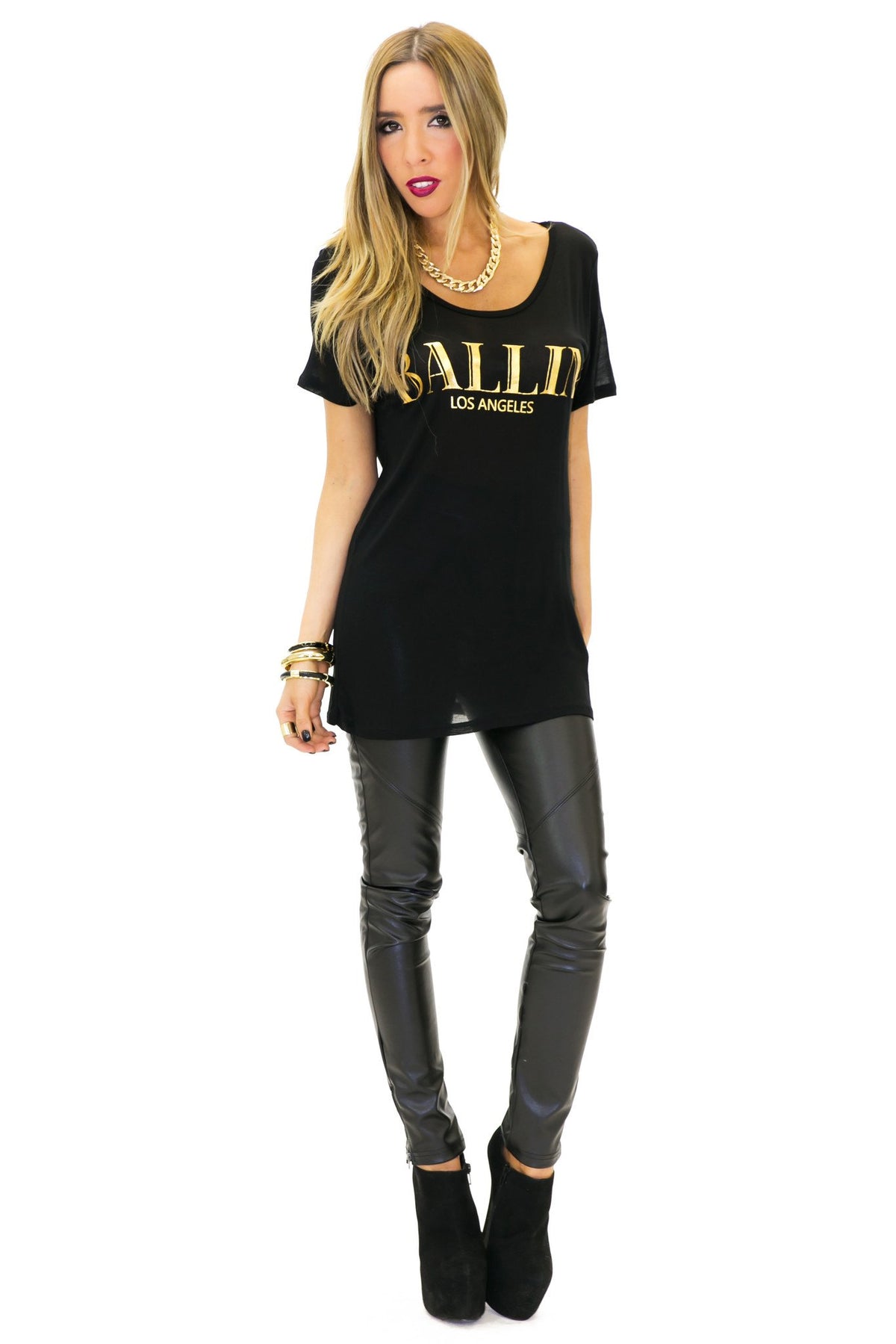 BALLIN LOS ANGELES TEE - Black - Haute & Rebellious