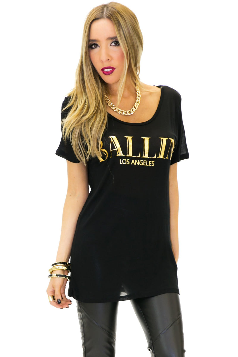 BALLIN LOS ANGELES TEE - Black - Haute & Rebellious