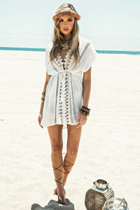 Kara Crochet Trim Cover-Up - Haute & Rebellious