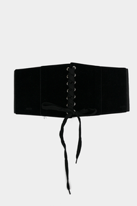 Lace-Up Suede Corset Belt - Haute & Rebellious