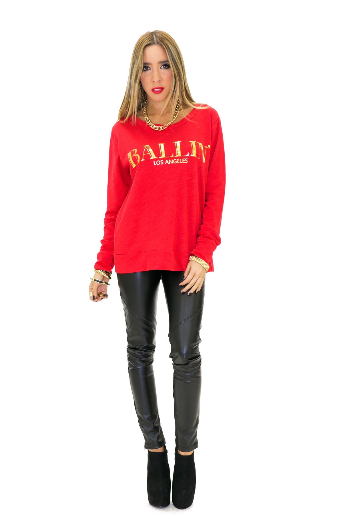 BALLIN LOS ANGELES LONG SLEEVE TEE - Haute & Rebellious