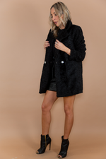 Terry Fur Coat Blazer - Black