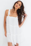 Sweetheart Tie-Shoulder Sun Dress - White