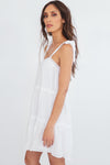 Sweetheart Tie-Shoulder Sun Dress - White