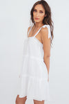 Sweetheart Tie-Shoulder Sun Dress - White