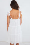 Sweetheart Tie-Shoulder Sun Dress - White