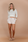 Leather Vegan Quilted Shorts - Rose