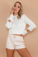 Cut Sleeve Sweater - Off White