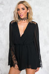 Deep-V Sheer Sleeve Romper /// ONLY 1-M LEFT/// - Haute & Rebellious