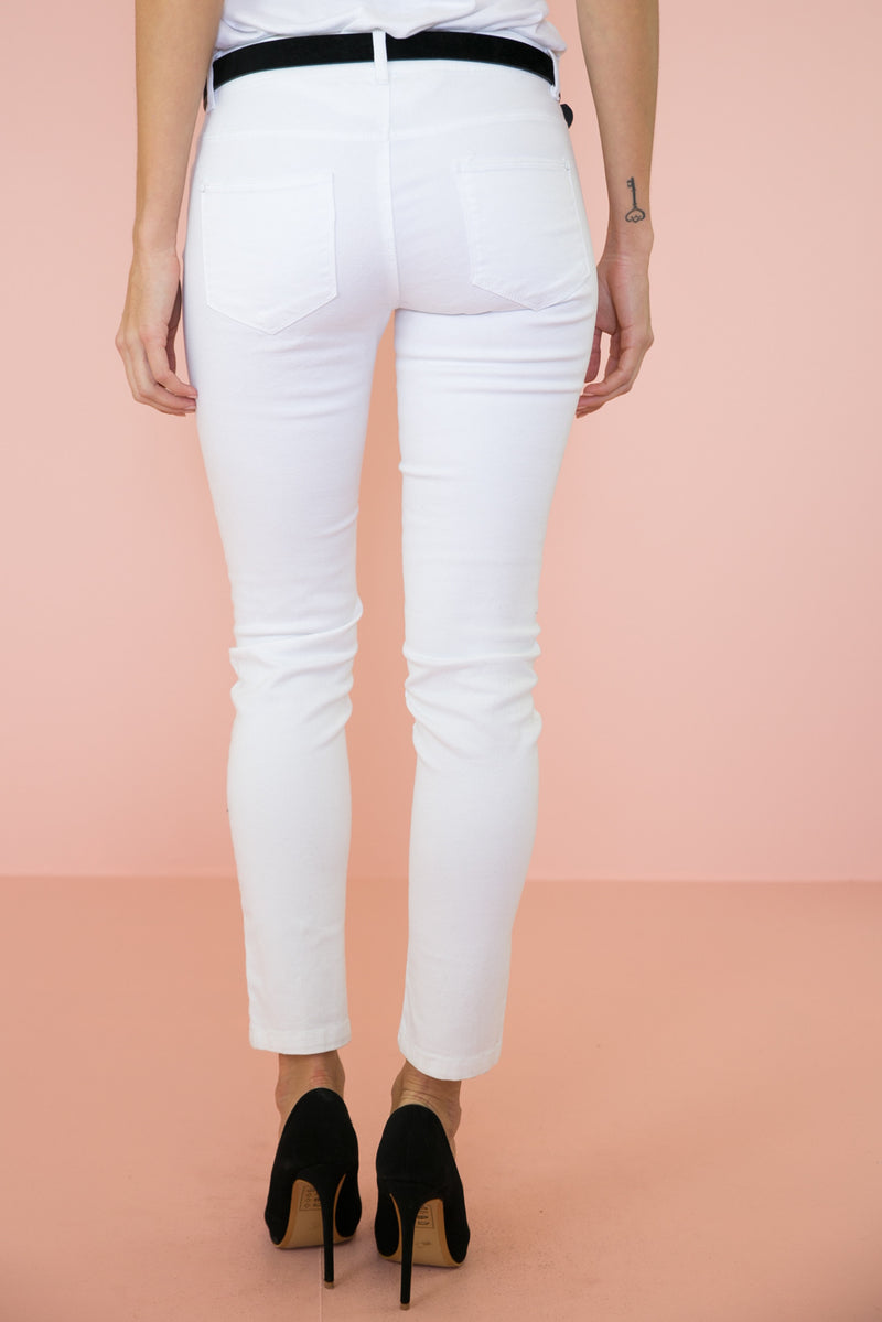 Vivi Skinny Denim Pant - White - Haute & Rebellious