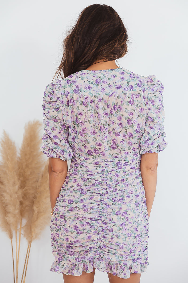 Flower Print Shiring Dress