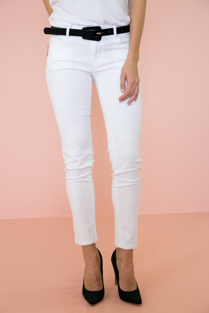 Vivi Skinny Denim Pant - White - Haute & Rebellious