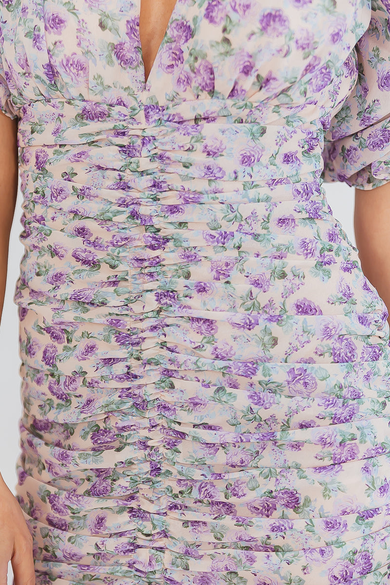 Flower Print Shiring Dress
