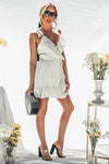 Polka Dot Wrap Mini Dress with Ruffles