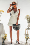 Polka Dot Wrap Mini Dress with Ruffles