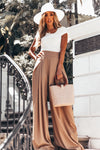 Raya High-Waisted Palazzo Pant - Taupe