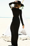 Lora High Slit Maxi Dress - Black - Haute & Rebellious