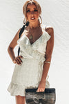Polka Dot Wrap Mini Dress with Ruffles