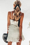 Polka Dot Wrap Mini Dress with Ruffles