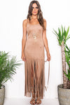 Lorianne Suede Fringe Dress - Haute & Rebellious