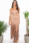 Lorianne Suede Fringe Dress - Haute & Rebellious