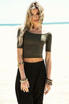 Yvonne Crop Top - Olive - Haute & Rebellious
