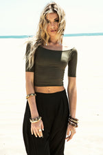 Yvonne Crop Top - Olive - Haute & Rebellious