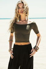 Yvonne Crop Top - Olive - Haute & Rebellious